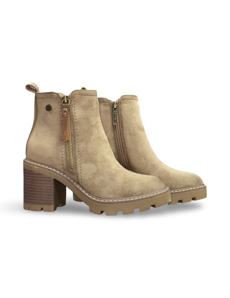 Refresh 172125 stivaletti donna in camoscio taupe
