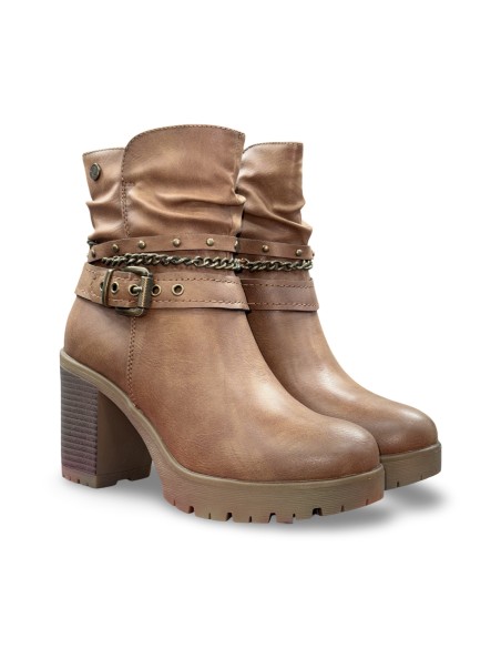 Refresh 172917 stivaletti donna in pelle color camel