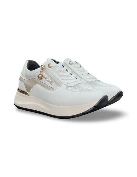Cesare Paciotti 4US 4BX107 sneakers donna in pelle bianco/platino