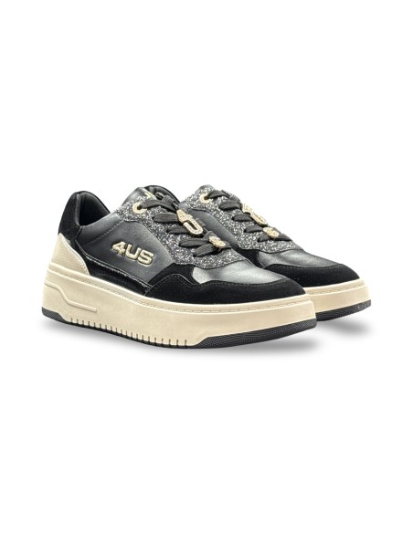 Cesare Paciotti 4US 4BX104 sneakers donna in pelle nero/platino