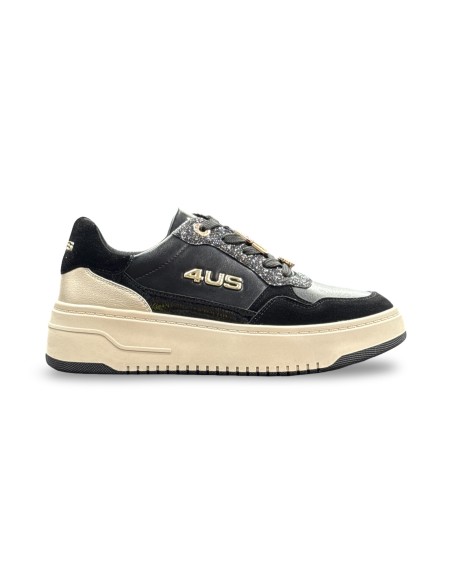 Cesare Paciotti 4US 4BX104 sneakers donna in pelle nero/platino
