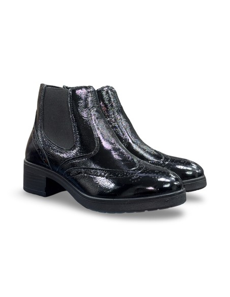Enval Soft 8750411 stivaletti donna in pelle vernice nero