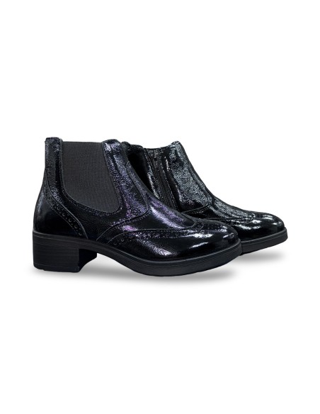 Enval Soft 8750411 stivaletti donna in pelle vernice nero