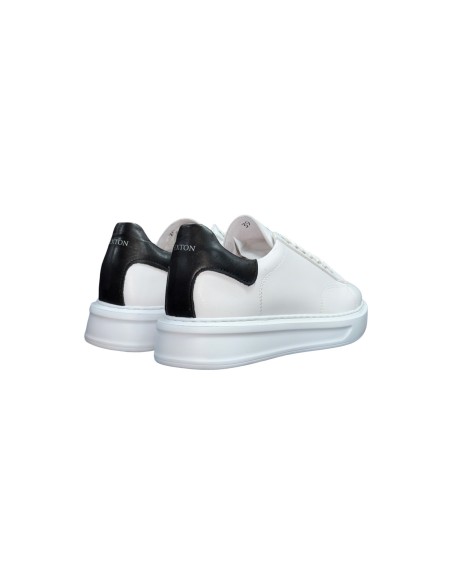 Exton 969 sneakers uomo in pelle bianco/nero