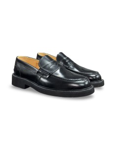 Exton 442 mocassini uomo in pelle abrasivato nero