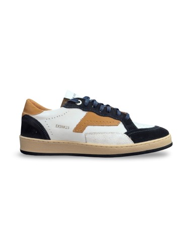 Exton 570 sneakers uomo in pelle/camoscio blu/bianco/cuoio