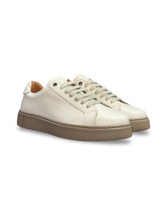 Exton 351 sneakers uomo in pelle bottolato latte