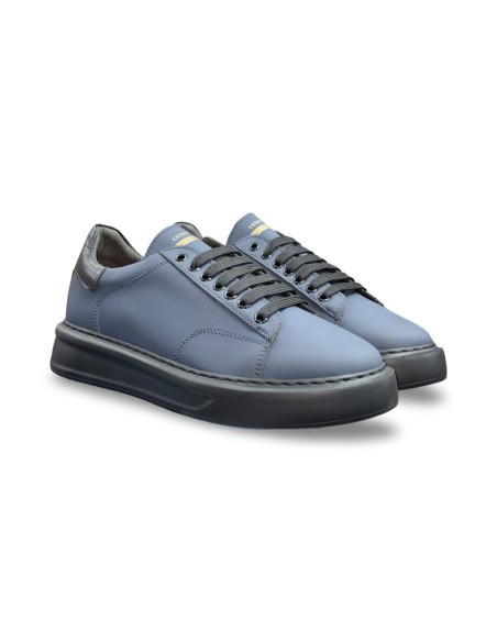 Exton 969 sneakers uomo in pelle gommata blu