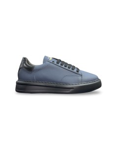 Exton 969 sneakers uomo in pelle gommata blu 2