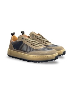 Exton 500 sneakers uomo in pelle/camoscio color cioccolato/tabacco