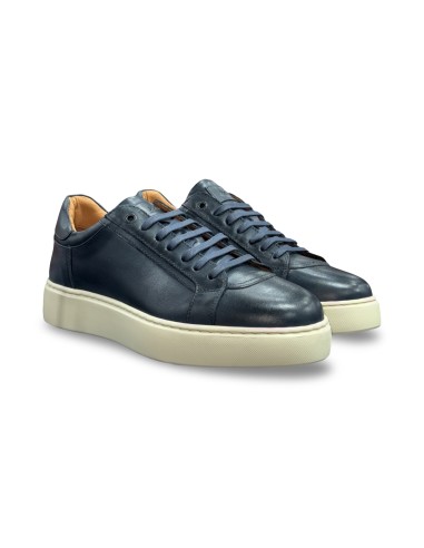 Exton 353 sneakers uomo in pelle blu marino