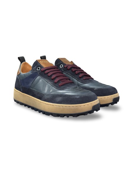 Exton 500 sneakers uomo in pelle/camoscio blu