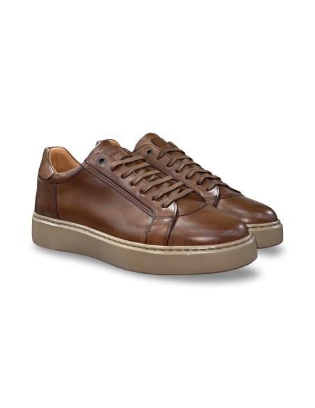 Exton 353 sneakers uomo in pelle testa di moro