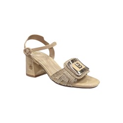 Laura Biagiotti 9049 sandali donna in vernice sand/brown 2
