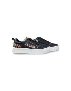 Cesare Paciotti 4US M24265 sneakers bambina in pelle nero/leopard 2