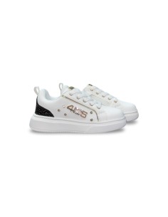 Cesare Paciotti 4US K25990 sneakers bambina in pelle bianco/glitter 2