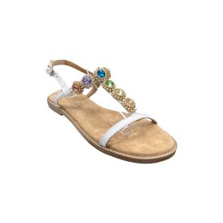 Keys K-10951 sandali donna in pelle camoscio colore bianco