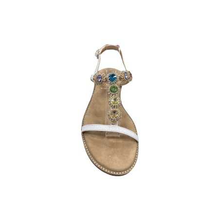 Keys K-10951 sandali donna in pelle camoscio colore bianco