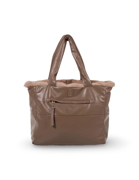Refresh 183334 borsa donna in pelle/velluto taupe