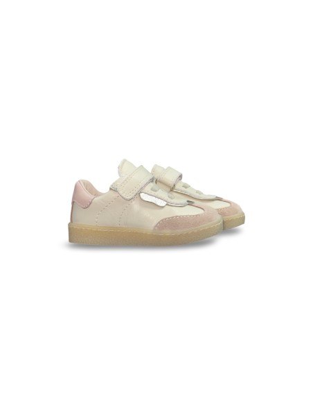 Primigi 8907111 sneakers bambina in pelle/camoscio beige/rosa
