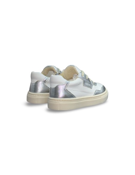 Primigi 7906055 sneakers bambina in pelle laminata bianco/silver
