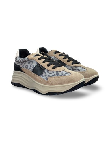 Igi&Co 8682711 sneakers donna in camoscio leopardato fango