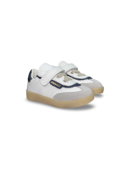 Primigi 8907100 sneakers bambino in pelle/camoscio bianco/blu