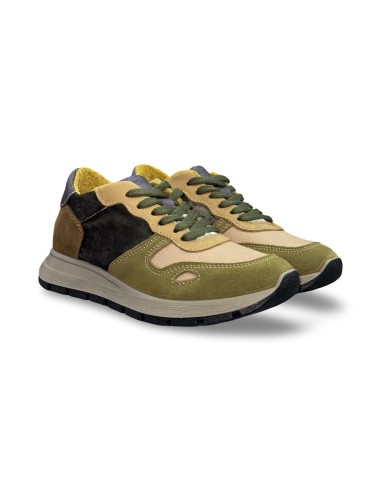 Igi&Co 8674522 sneakers donna in camoscio/pelle verde/beige