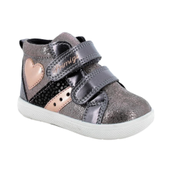 Primigi 2855300 sneakers bambina in pelle laminato canna di fucile