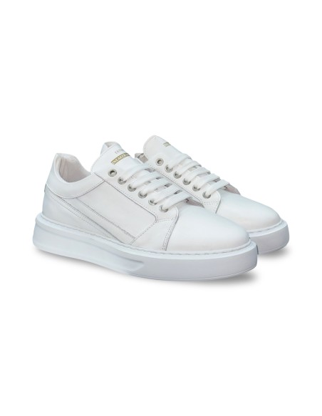 Exton 990 sneakers uomo in pelle bianco