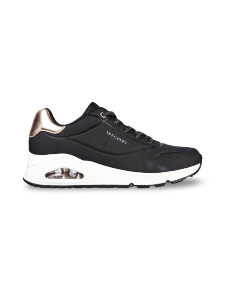 Skechers 155196/BLK sneakers donna in pelle nero