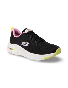 Skechers 149722/BKMT sneakers donna in tessuto nero/multicolor 2