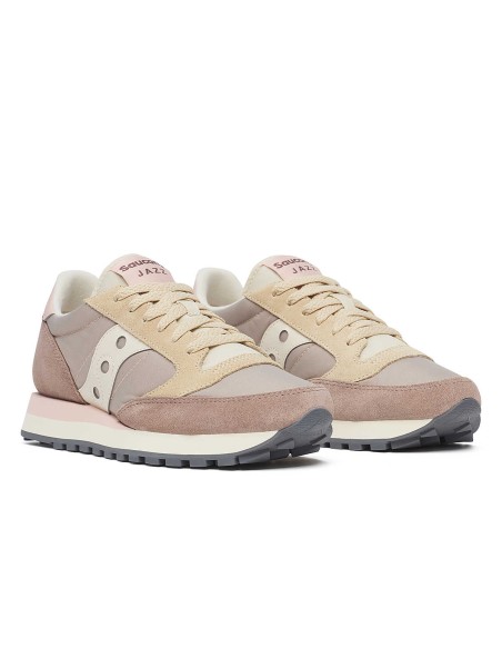 Saucony Jazz Original S1044-724 sneakers donna in camoscio/tessuto tan/pink/rose