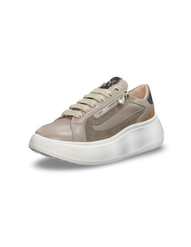 Keys K-11273 sneakers donna in pelle/camoscio corda/cognac/bronzo