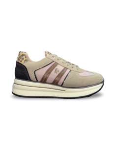 Keys K-11291 sneakers donna in camoscio cappuccino/beige/marrone