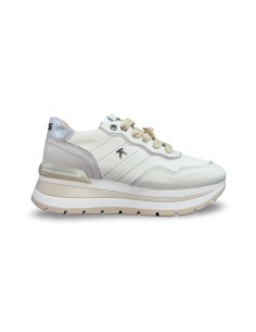 Keys K-11232 sneakers donna in pelle/camoscio beige/silver/bianco