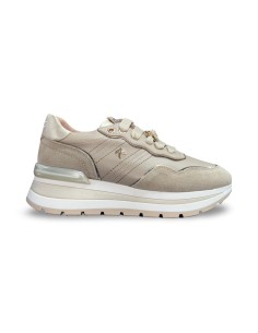 Keys K-11232 sneakers donna in pelle/camoscio rock/corda/platino