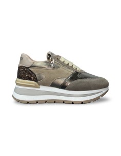 Keys K-11230 sneakers donna pelle/camoscio/glitter dodo/taupe/rock