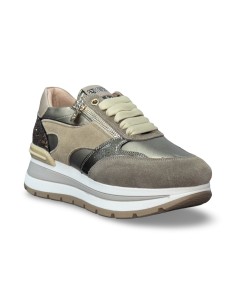 Keys K-11230 sneakers donna pelle/camoscio/glitter dodo/taupe/rock 2