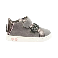 Primigi 4902122 sneakers bambina in camoscio laminato grigio