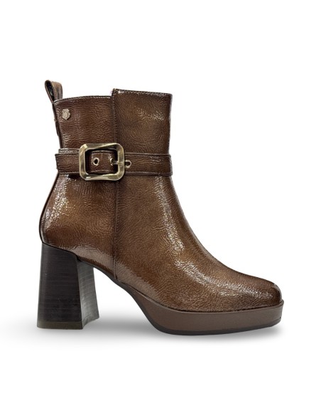 Carmela 162533 stivaletti donna in pelle vernice taupe