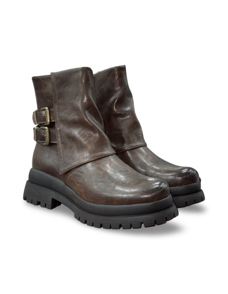 Queen Helena X33-96 stivaletti donna in pelle marrone