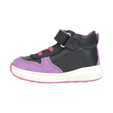 Primigi 4900411 sneakers bambina primi passi in pelle/camoscio nero/viola