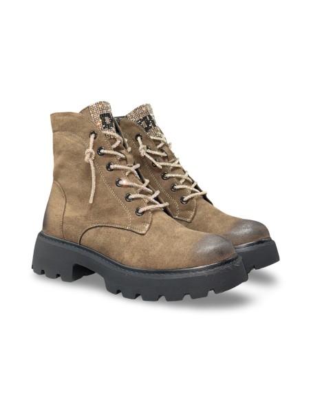 Queen Helena X31-54 stivaletti donna in pelle marrone