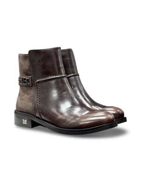 Laura Biagiotti 9284 stivaletti in pelle/camoscio marrone
