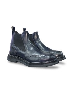 Exton 9252 stivaletti uomo in pelle blu
