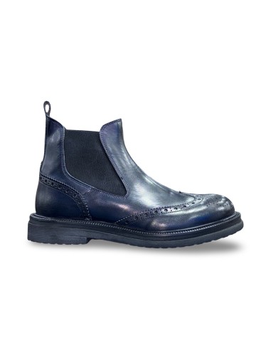 Exton 9252 stivaletti uomo in pelle blu