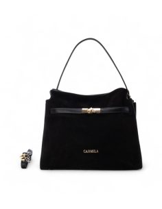 Carmela 186168 borsa donna in camoscio/pelle nero