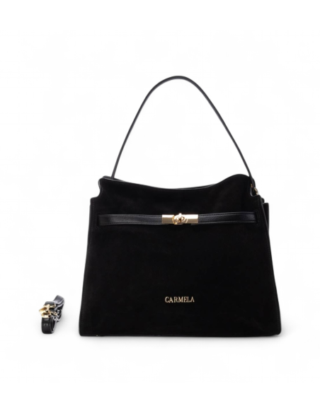 Carmela 186168 borsa donna in camoscio/pelle nero