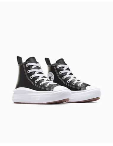Converse Ctas Move HI A02067C sneakers bambina in pelle nero/bianco
